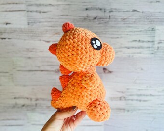 Spikey Dino Crochet Stuffed Animal - Amigurumi Plush - Baby Shower Gift, Gifts for Children, Gifts for Newborns, Baby Mobile, Baby Decor