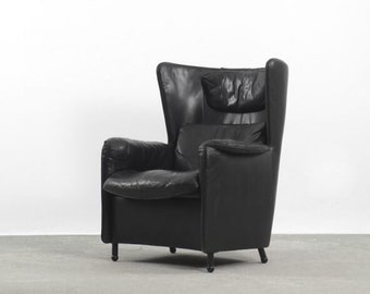 Vintage Leather DS-23 Wing Chair by Franz Josef Schulte for de Sede, 1980s