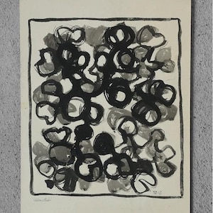 Margareta Treutiger, Vattenväxt, Mixed Media on Board, 1965