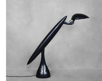 Mid-Century Norwegian Modern Navy Blue Desk Lamp Heron by Isao Hosoe for Luxo, 1994