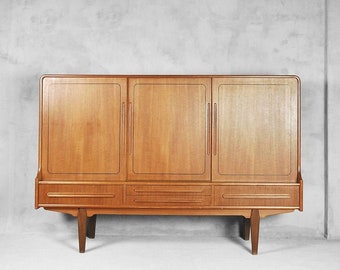 Vintage Danish Teak High Sideboard, 1950s