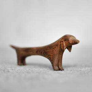 Vintage Mid-Century Danish Modern Wood Sculpture Dachshund Figurine, 1960s