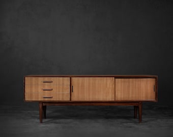 Classic Vintage Mid-Century Danish Scandinavian Modern Mahogany Sideboard with Drawers, 1970s