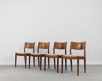 Mid-Century Modern Danish Teak Dining Chairs from Glostrup Møbelfabrik, 1960s, Set of 4