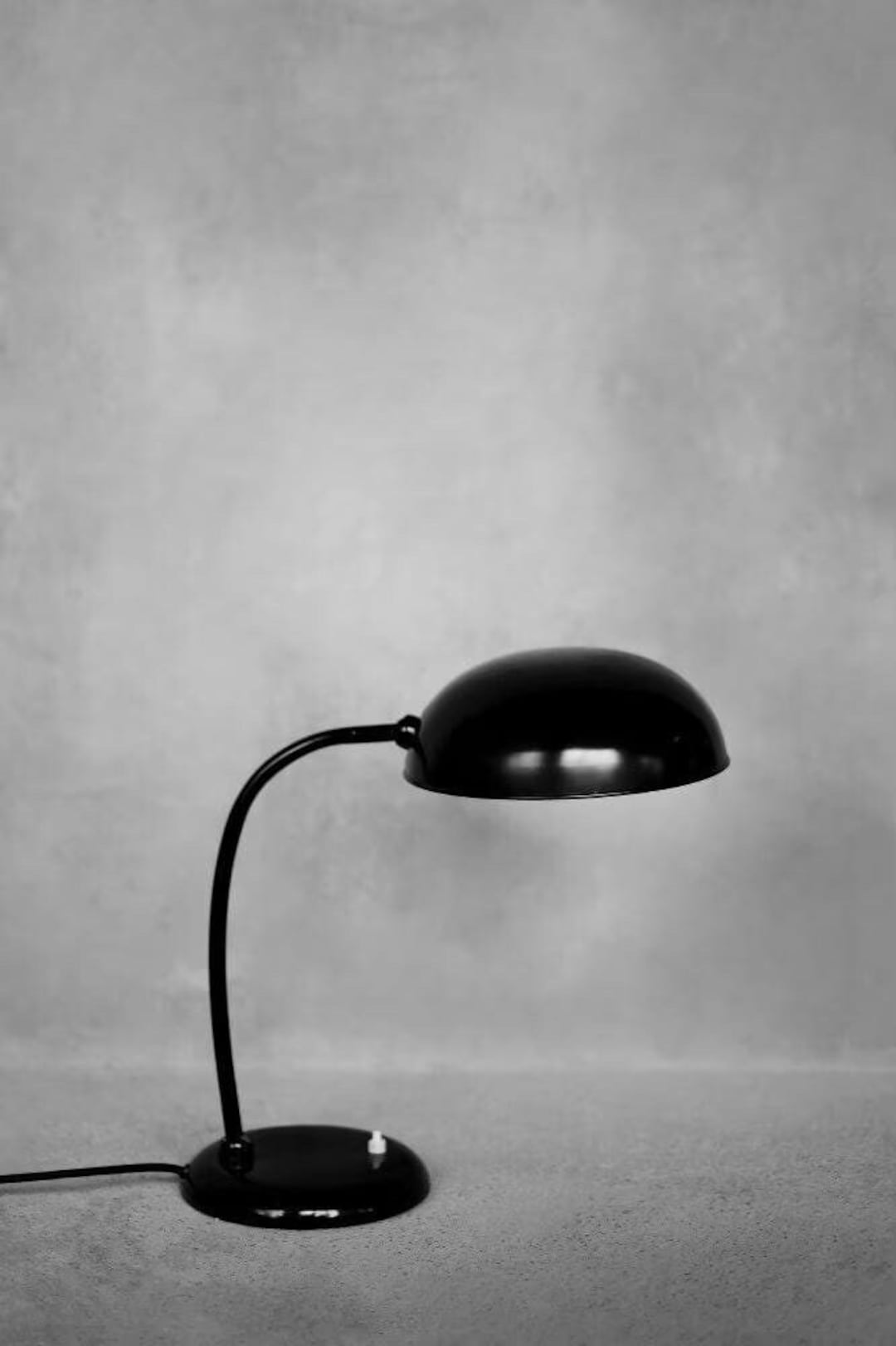 Vintage Bauhaus German Minimalist Black Metal Desk Lamp From 