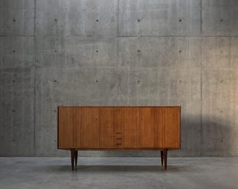 Vintage Mid-Century Scandinavian Modern Classic Teak High Sideboard with Drawers, 1960s