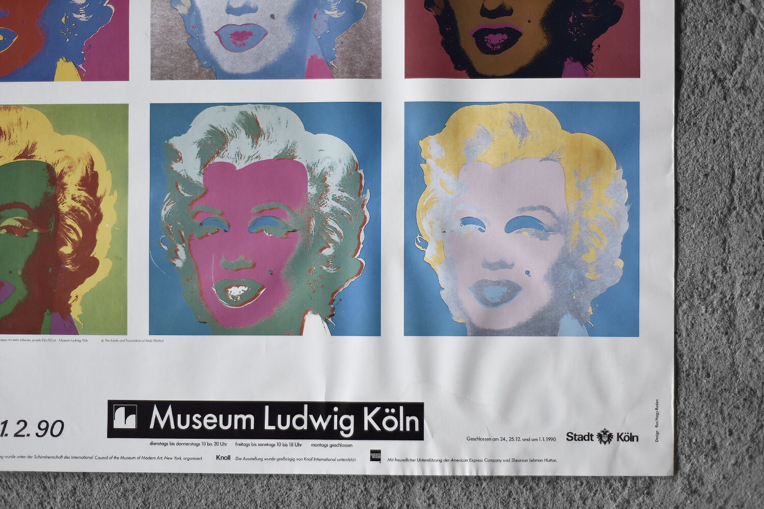 Vintage Andy Warhol Marilyn Monroe Poster: Museum Ludwig Köln
