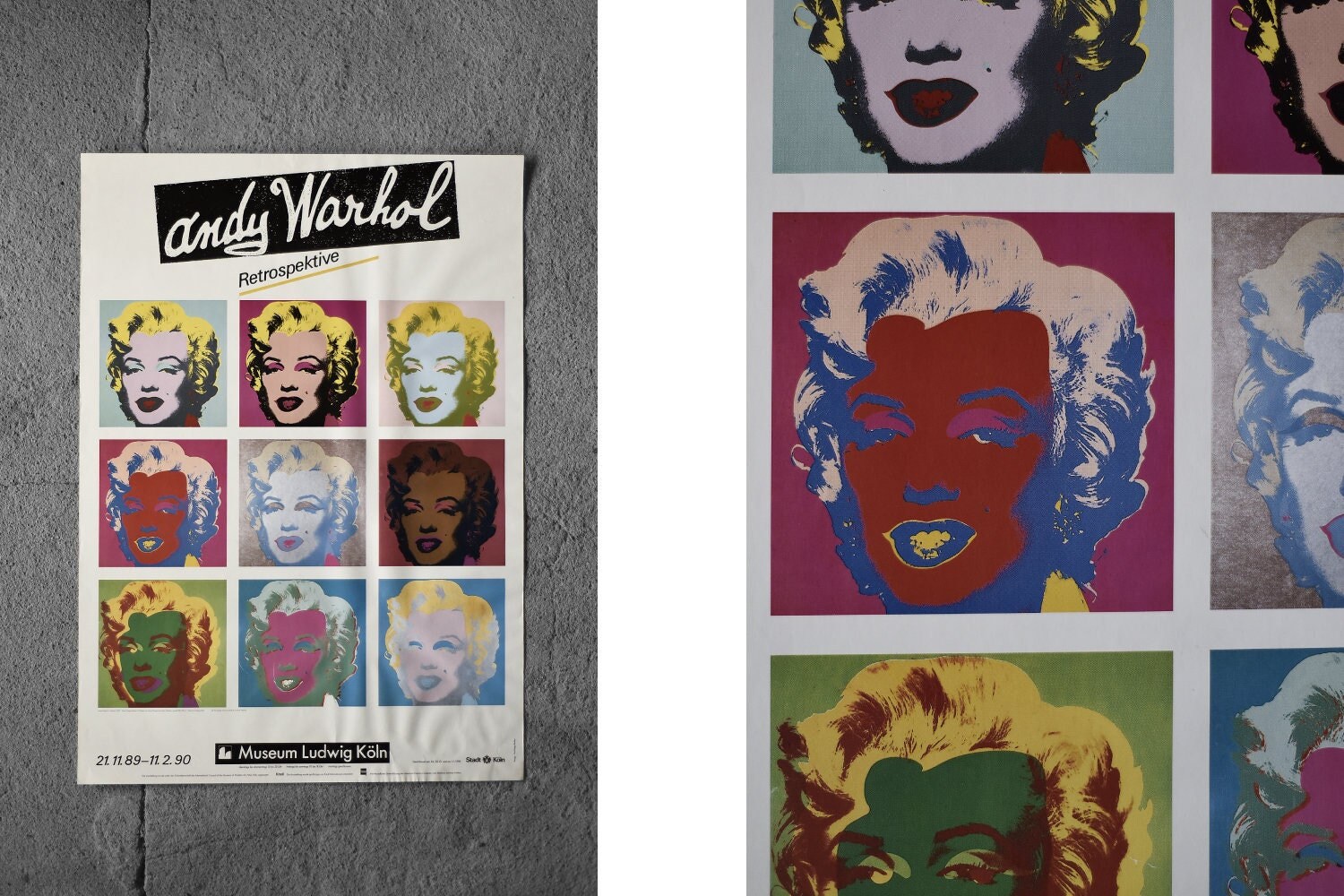 Vintage Andy Warhol Marilyn Monroe Poster: Museum Ludwig Köln