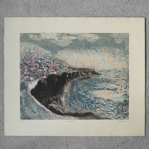Lawrory Heyman, Seacoast, Radierung auf Arches-Papier, 1960er Jahre