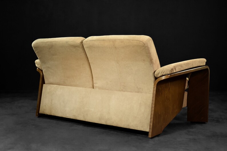Canapé 3 Places Stressless Pegasus D'Ekornes - Cuir Beige Et Bois De Hêtre - Scandinave