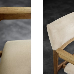 Vintage Mid-Century Scandinavian Modern Oak Executive Chair in Alcantara Fabric, 1960s image 6