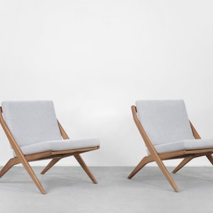 Zweedse schaarstoelen uit het midden van de eeuw van Folke Ohlsson voor Bodafors, jaren 60, set van 2