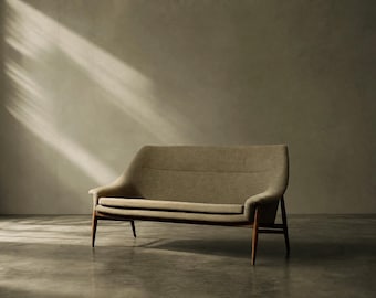 Mid-Century Scandinavian Modern Two-Seater Grace Sofa in Brown Fabric from Ikea, 1961
