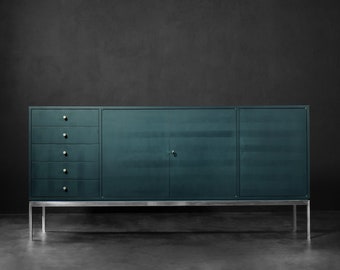 Mid-Century German Modern High Turquoise Sideboard with Drawers, 1970s