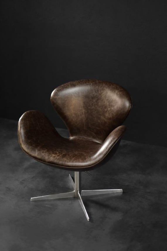 ヴィンテージ アルネ ヤコブセン スワンチェア - ブラウンレザー