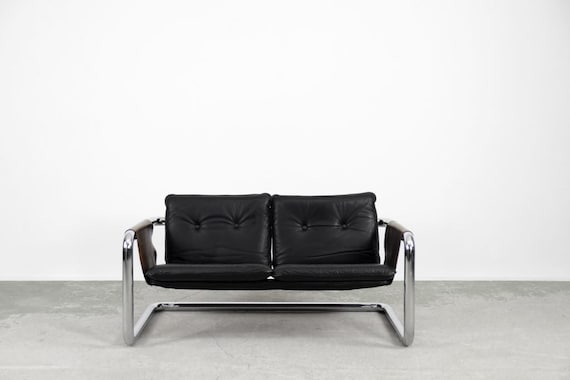 Vintage Bauhaus Tubular Metal & Leather Sofa, 1950s - Etsy