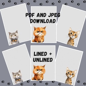 Quirky cats printable letter paper