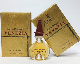 2 x Laura Biagiotti VENEZIA Eau de Toilette 5 ml EdT OVP/BOX Miniatura Rara