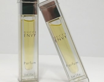 2 X Gucci Envy Parfum Splash 3 ml Reines Pure Extrait Parfum OVP/BOX Miniature Rare