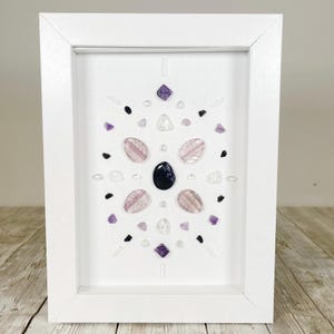 Framed Crystal Wall Artwork, Crystal Wall Decor, Crystal Grid, Hanging