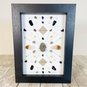 Wealth Power Crystal Artwork, Framed Crystal Wall Artwork, Crystal Wall Decor, Crystal Hanging, House Blessing Gift