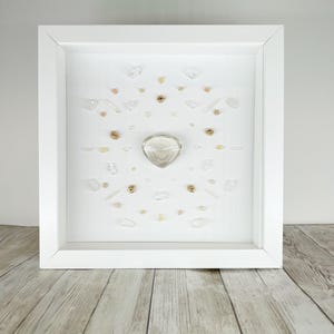 Healing Crystal Grid, Handmade Crystal Decor, Framed Crystal Wall Art, Crystal Wall Hanging