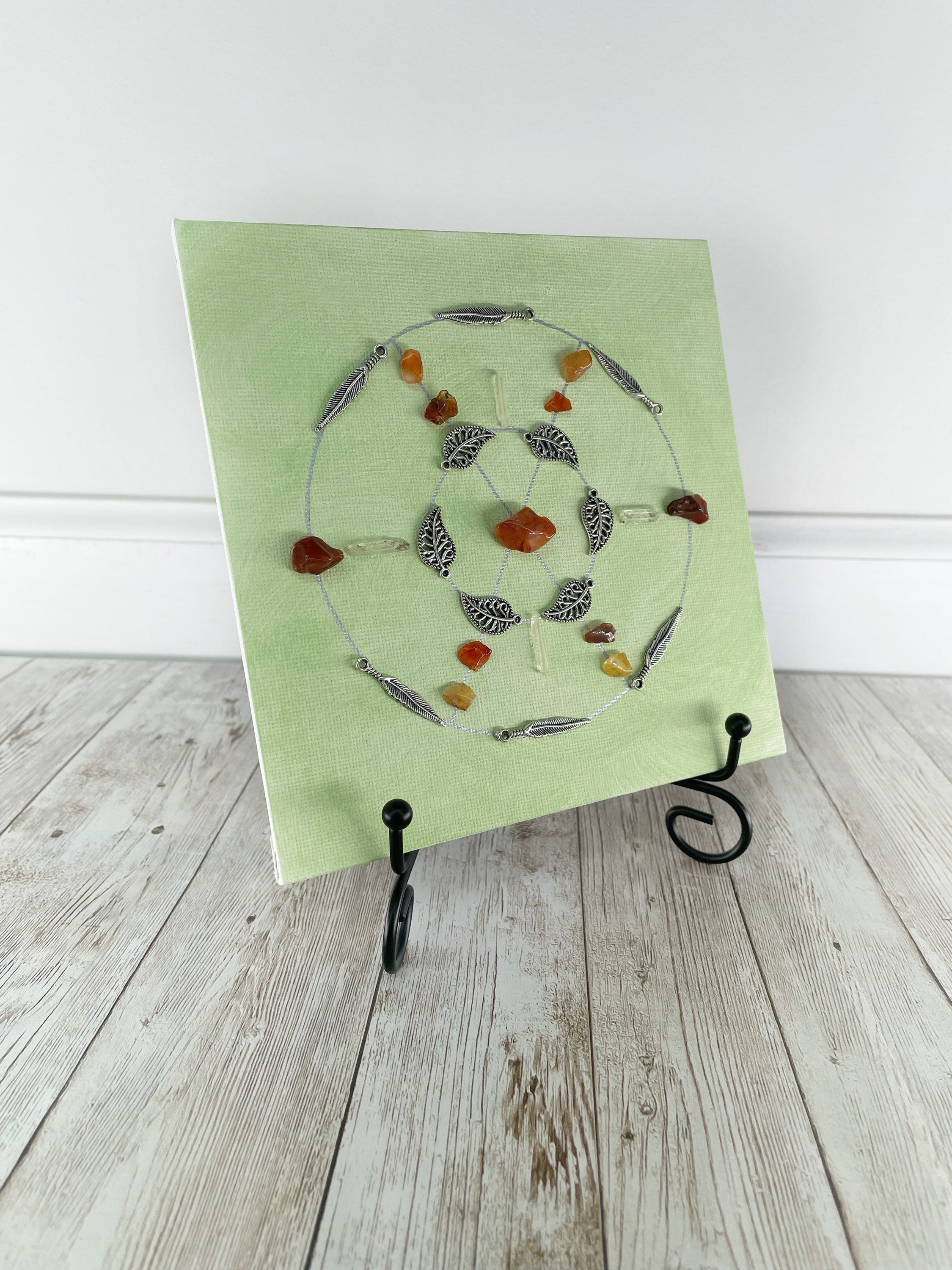 Crystal Grid Wall Art Crystals for Beginners Boho Wall Etsy