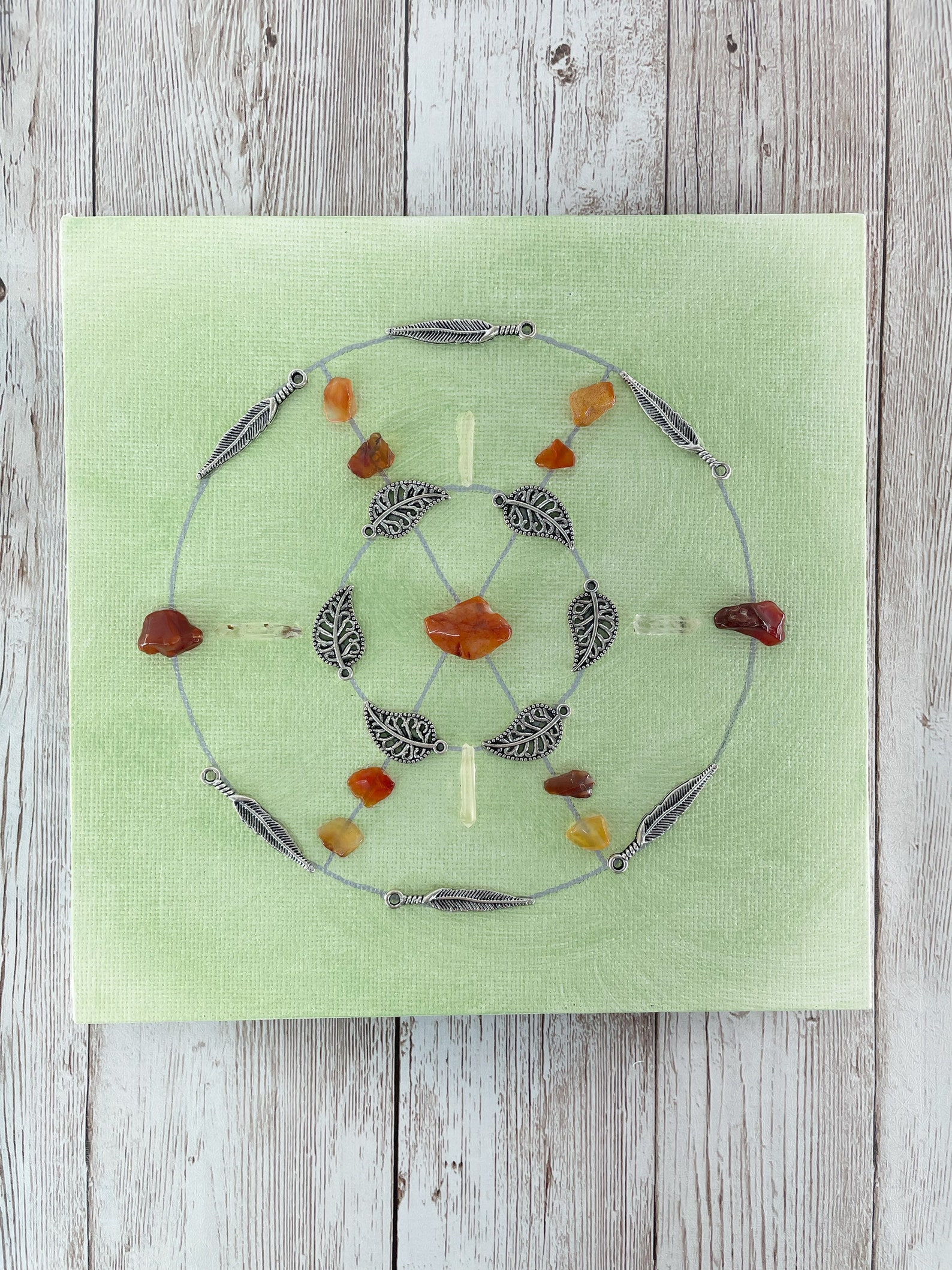 Crystal Grid Wall Art Crystals for Beginners Boho Wall Etsy