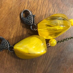 Mellow Yellow Acrylic bead Safety mask necklace.