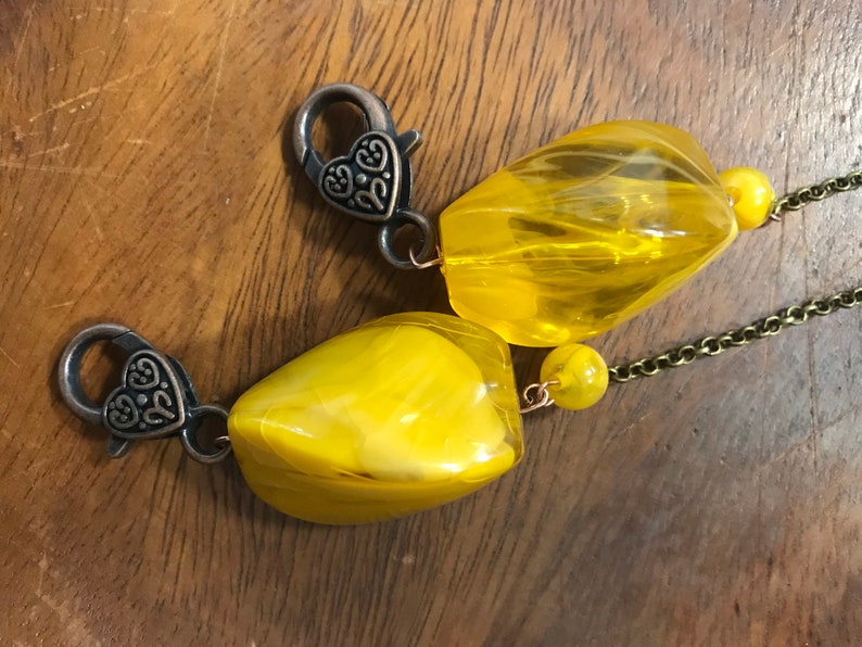 Mellow Yellow Acrylic bead Safety mask necklace.