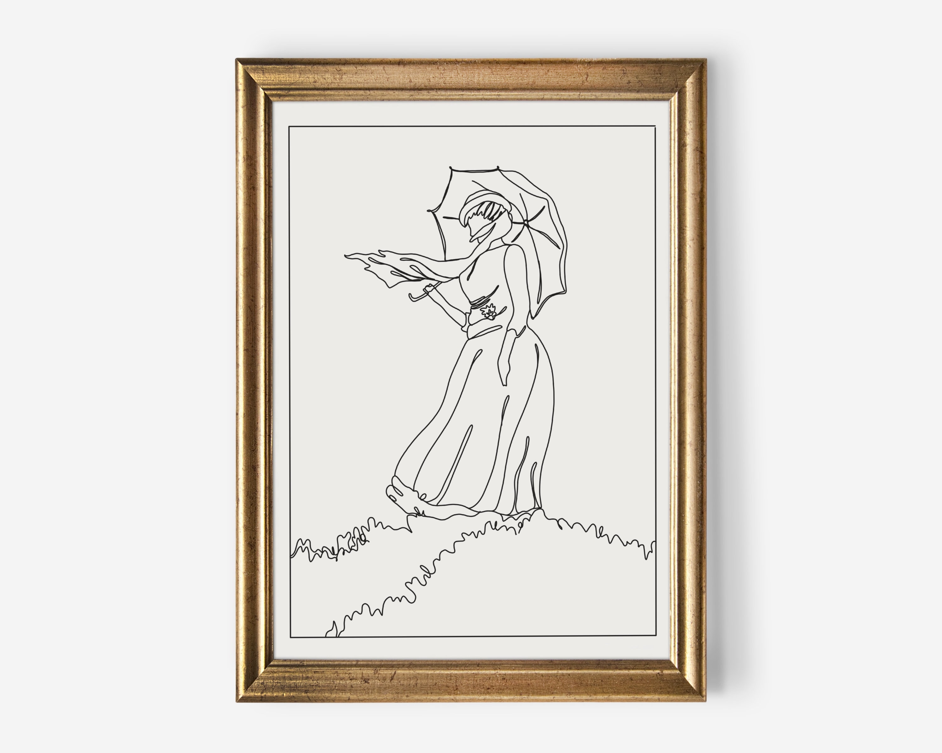 Femme Avec Parasol Inspiré