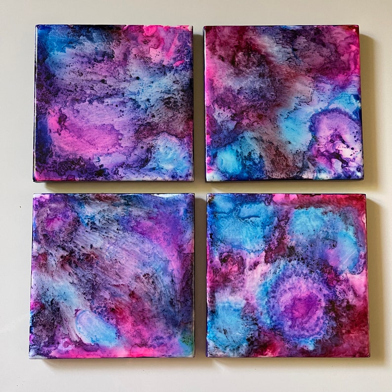 Unique Ceramic Coasters With Alcohol Ink Designs - Etsy