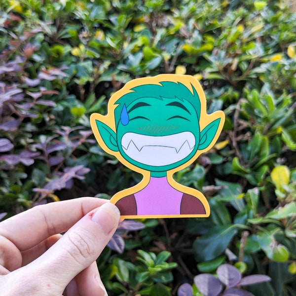 Beast Boy Waterproof Vinyl Sticker Art Illustration Silly Funny Cute