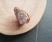 Amethyst Crystal Druse Point Pendant Bridesmaid Gift Raw Stone Jewelry Wire Wrapped Pendant Wedding Gift Handmade Geometric Pendant