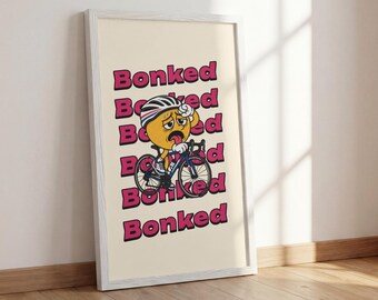 Retro fietsposter | Grappige fietser kunstprint (digitale download)