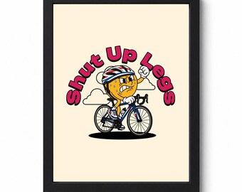 Retro fietsposter | Grappige motiverende muurdecoratie (digitale download)