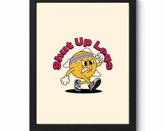 "Shut Up Legs" hardloop poster | Retro hardloop muurdecoratie (digitale download)