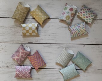 Pillow Boxes - Sparkly Glitters - 3 Sizes - Perfect for seeds, beads, jewellery etc