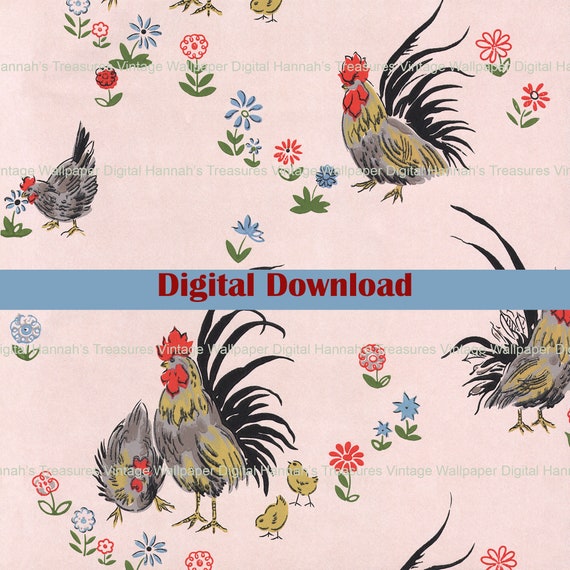Ivory Leaves On Blue Digital Vintage Wallpaper For Instant Download 1950s Botanical Wallpaper Design From Hannah S Treasures Collection Clip Art Art Collectibles Kientructhanhdat Com