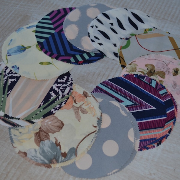 Polyester circles - 50 pcs., fabric circles, colorful fabric circles, Applications, DIY, Craft