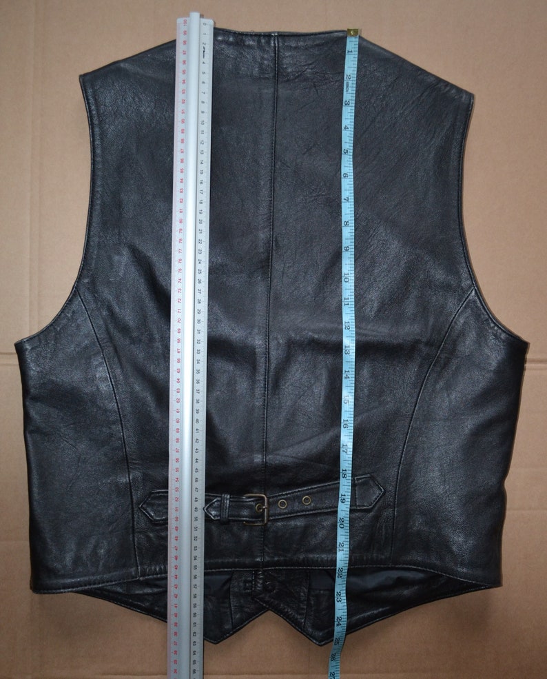 Vintage men's leather vest, black leather vest, steampunk style vest, punk style vest, rock style vest, street style vest image 5