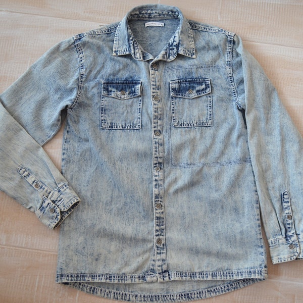 Chemise en jean réservée bleu d'occasion