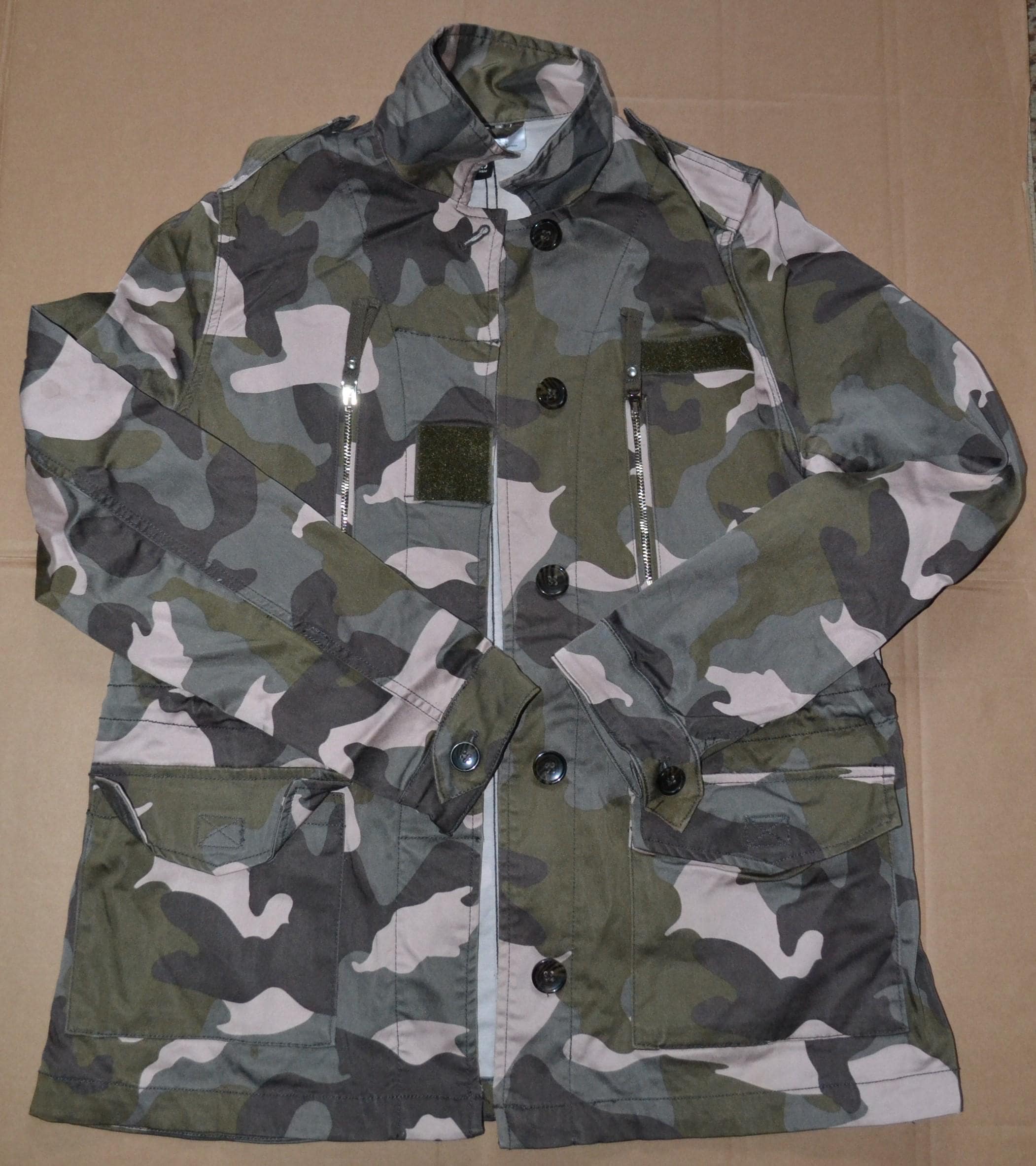 Vintage H&M Windbreaker, Camouflage Streetwear Raincoat, Vintage