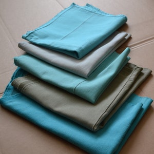 Recycled denim, pieces of denim, jeans fabric , denim fabric