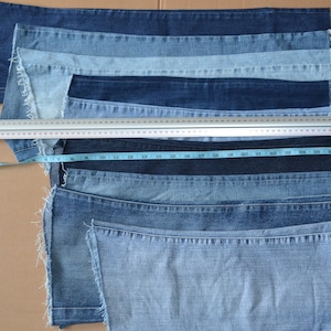 Denim Scrap Legs, Scraps jeans, pieces of jeans, Recycled Denim Scraps