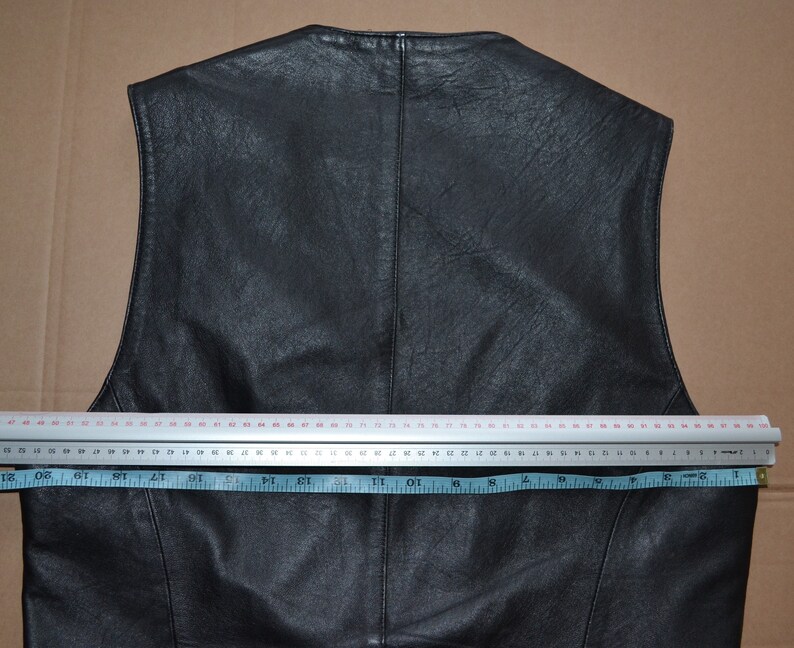 Vintage men's leather vest, black leather vest, steampunk style vest, punk style vest, rock style vest, street style vest image 4