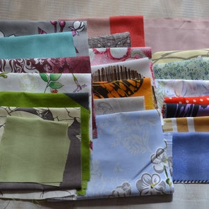 Fabric sewing, Scraps cottons fabric,  Slow stitch kit, Fabric sewing bundle, Fabric scraps bundle