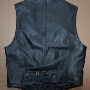 Vintage men's leather vest, black leather vest, steampunk style vest, punk style vest, rock style vest, street style vest image 2
