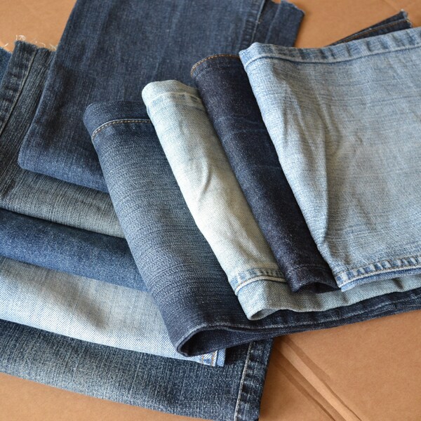Denim Scrap Legs, Scraps jeans, pieces of jeans, Recycled Denim Scraps