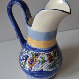Ceramic hand painted pitcher